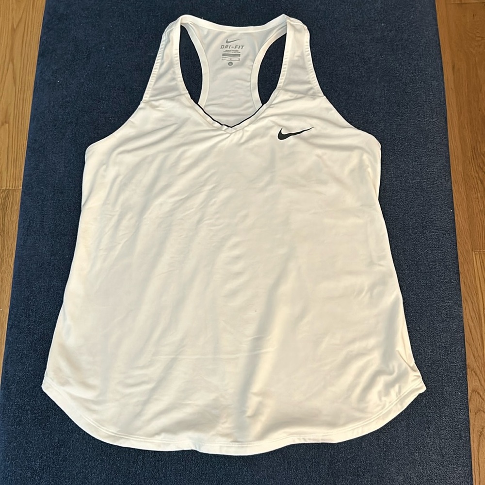 Nike Dri Fit Tennis Athletic Racerback tank top Large White